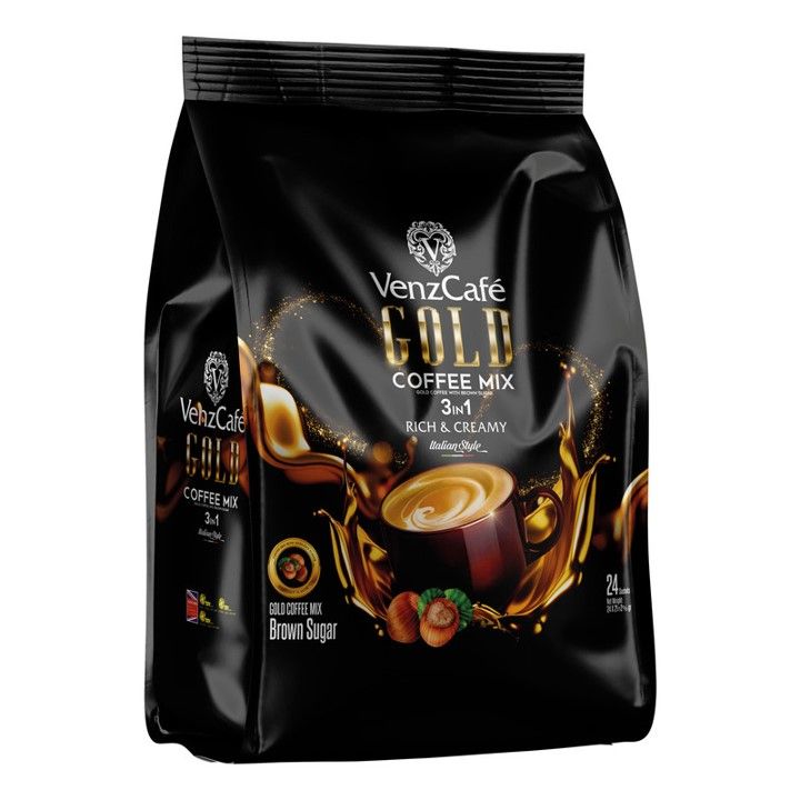 Buy VenzCafe 3-In-1 Gold Coffee Mix with Hazelnut, 24x21g Online