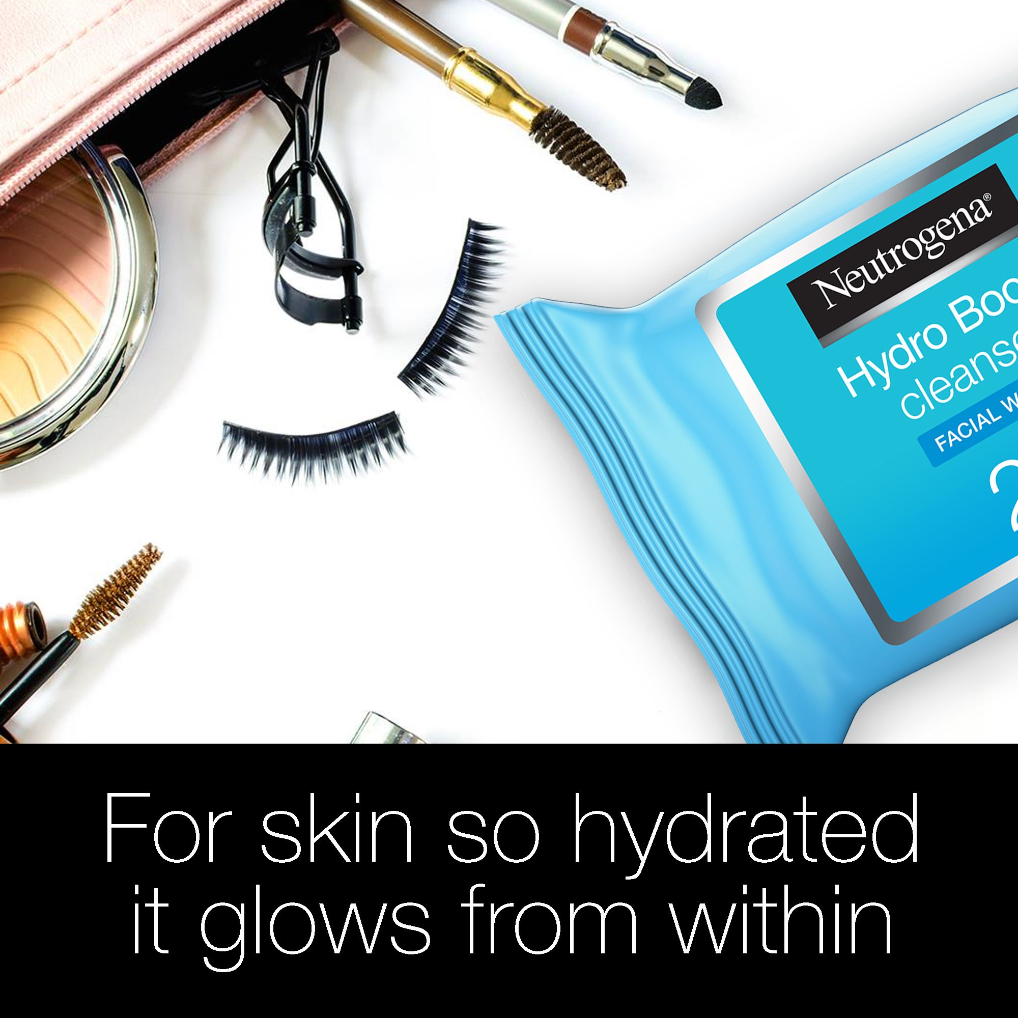 Neutrogena Hydro Boost Cleansing Makeup Remover Face Wipes, Pack Of 25 Wipes - 1