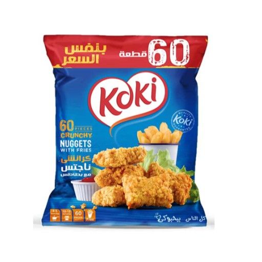 ناغتس كرانشي كوكو 60 قطعة + بطاطس مقلية