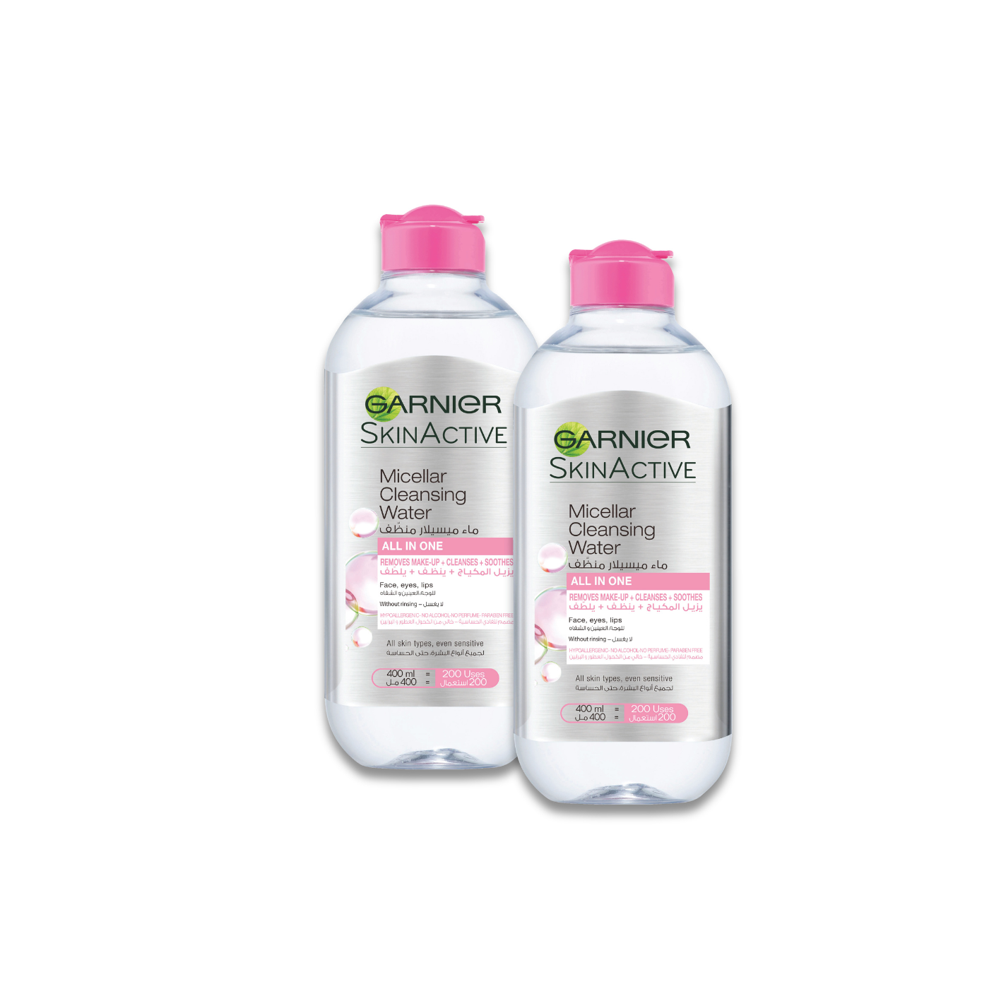 Garnier SkinActive Cleansing Micellar Water for Sensitive Skin, 2x400ml