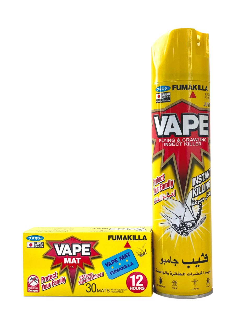 Buy Vape Mat E.Yellow + Vape Spray Roch Killer 400 ml Online in Jordan