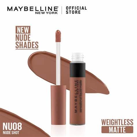Maybelline Sensational Liquid Matte Lipstick NU08