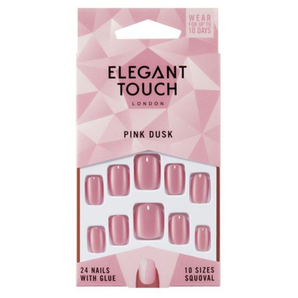 Elegant Touch Pink Dusk Colour Nails, 24 Pieces