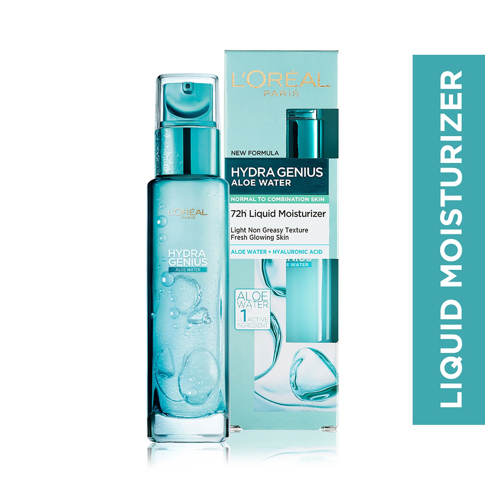 L'Oreal Paris Hydra Genius Aloe Water Liquid Moisturiser Normal to Combination Skin, 70ml
