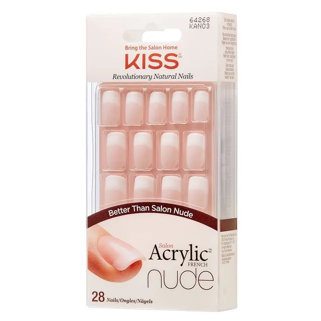 Kiss Salon Acrylic Nude French Nails KAN03 view 2