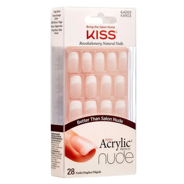 Kiss Salon Acrylic Nude French Nails KAN03 view 3