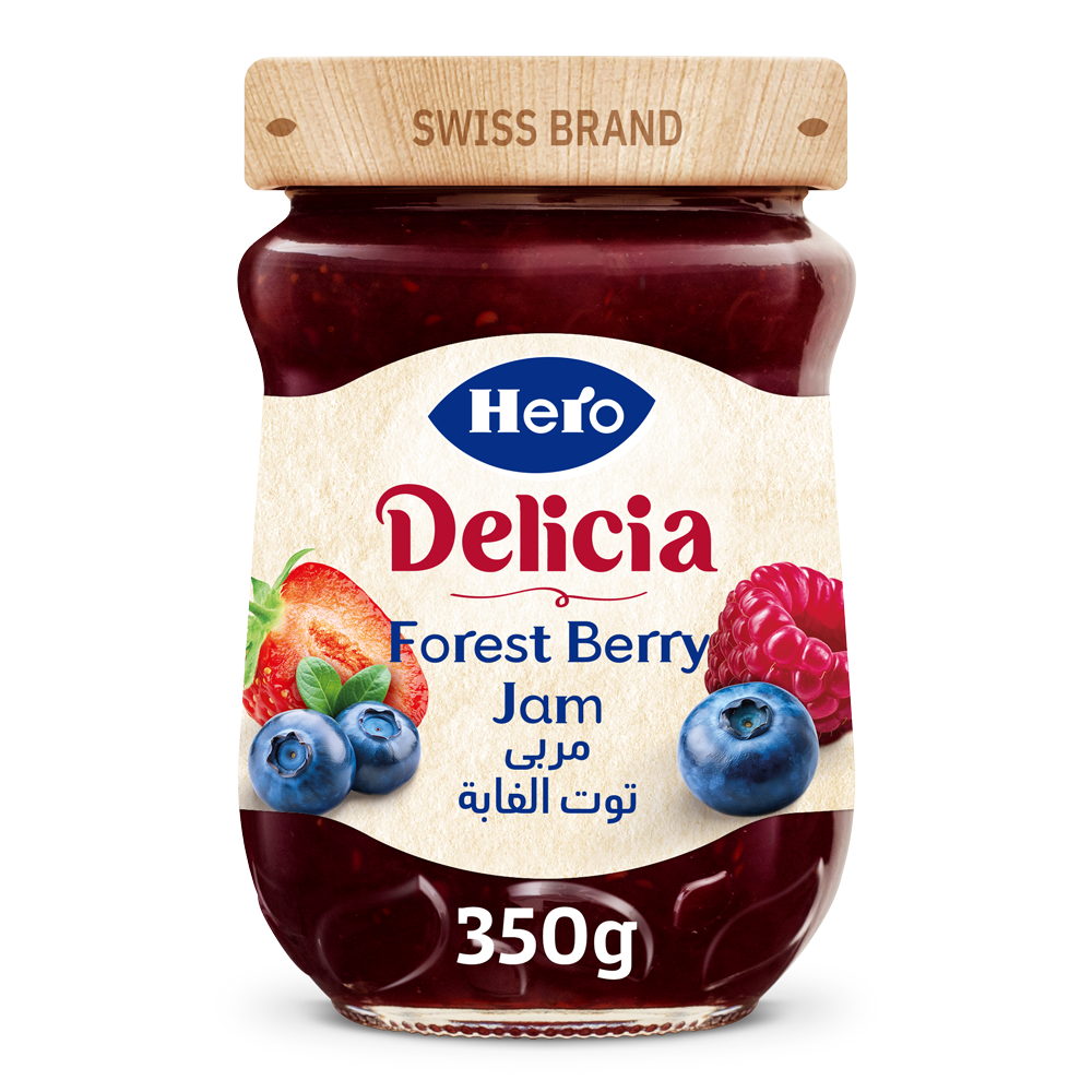 هيرو مربى بنكهة التوت البري الغابي، 350 جم