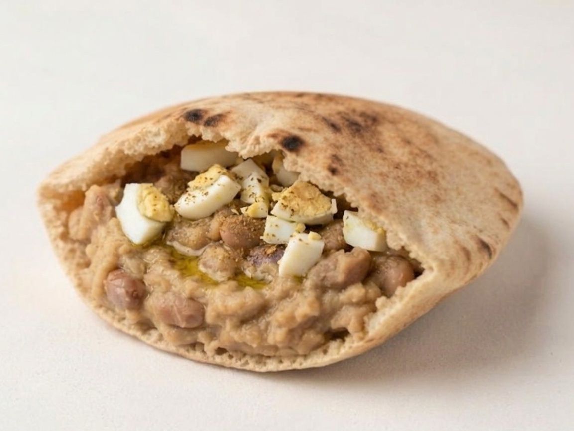Foul Sandwich with Boiled Eggs