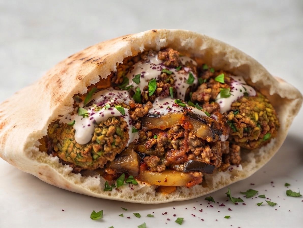 Falafel with Musaqqa Sandwich