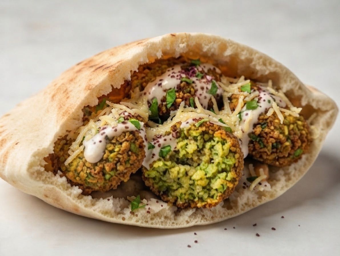 Falafel Sandwich with Roomi Cheese