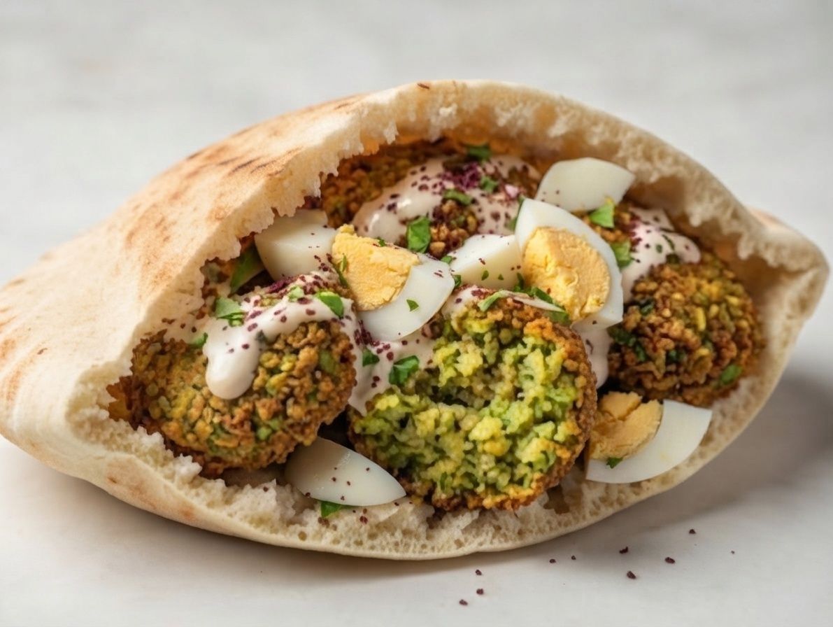 Falafel Sandwich with Boiled Egg