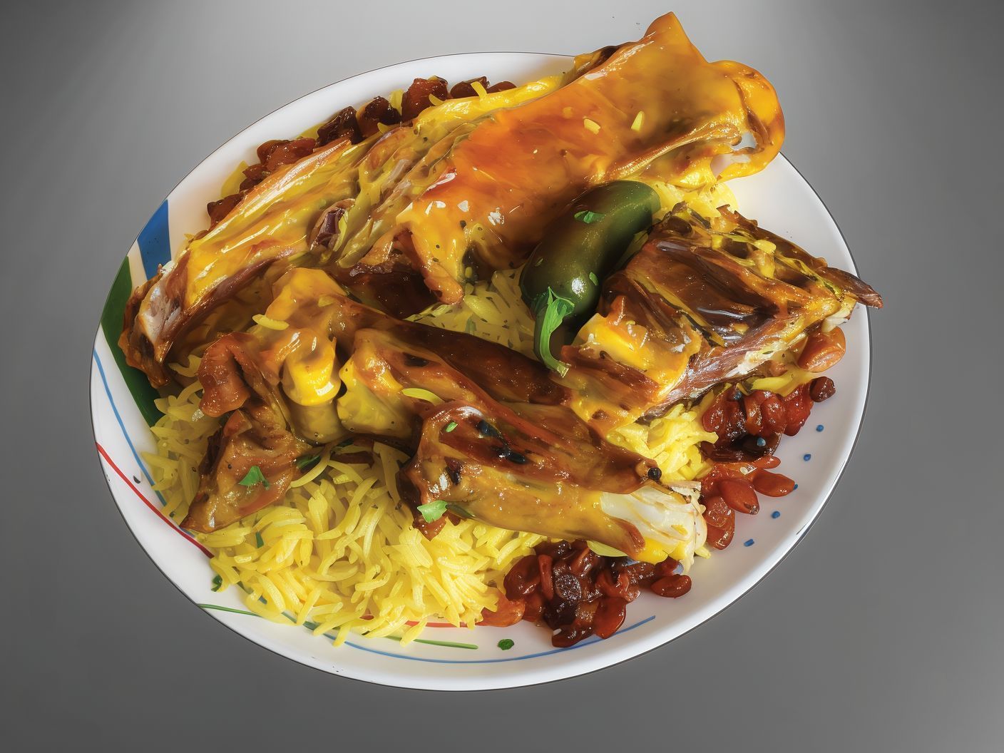 Meat portion with rice