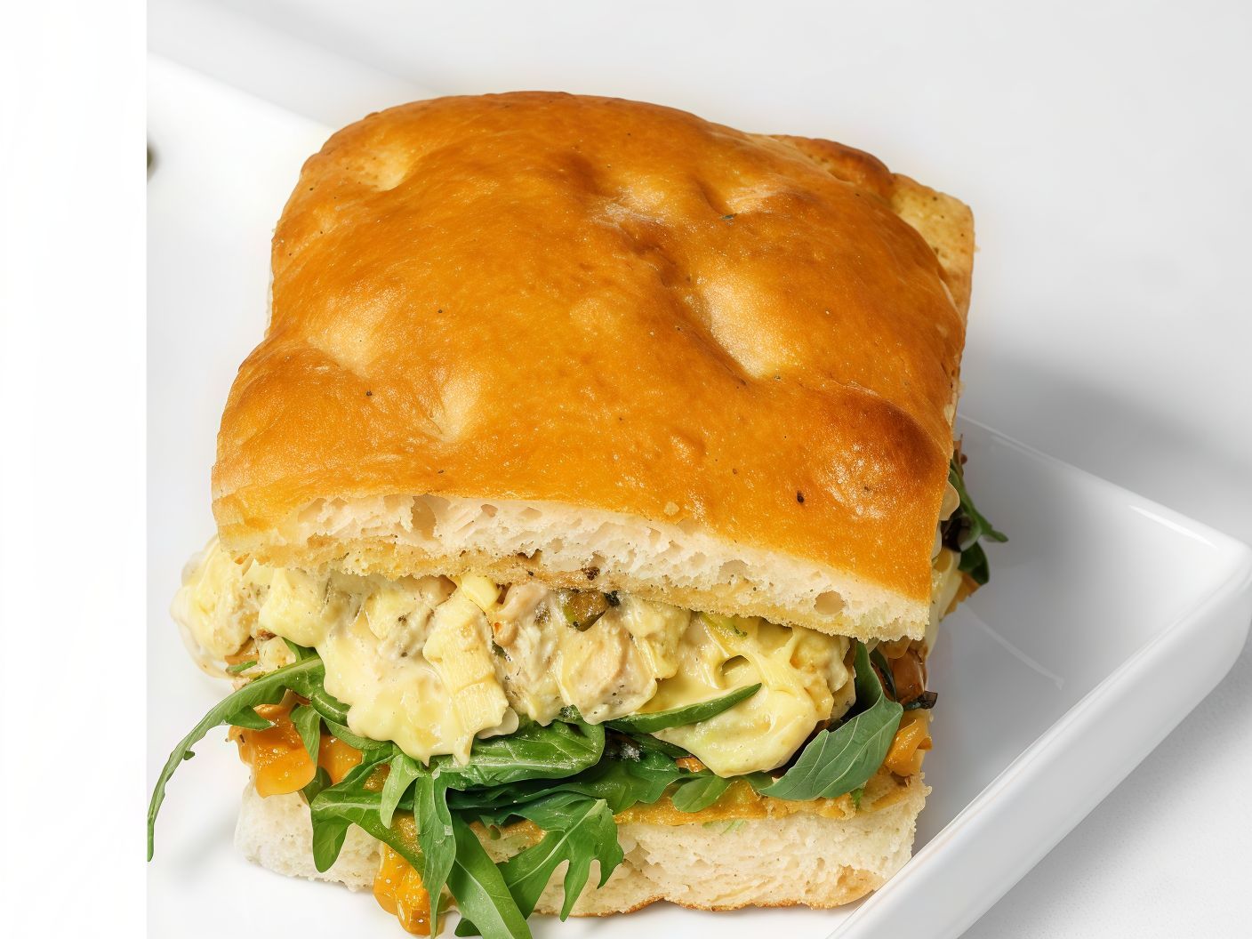 Omelet Focaccia Sandwich