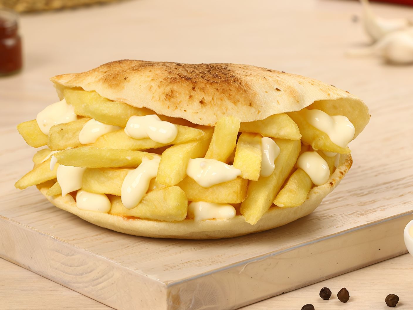 French Fries Sandwich with Mayonnaise