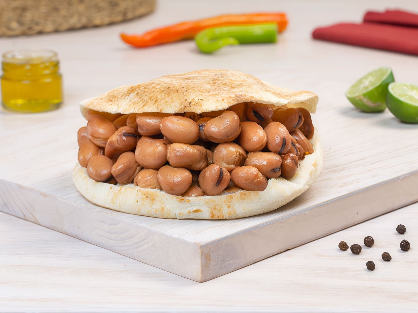 Foul With Olive Oil Sandwich