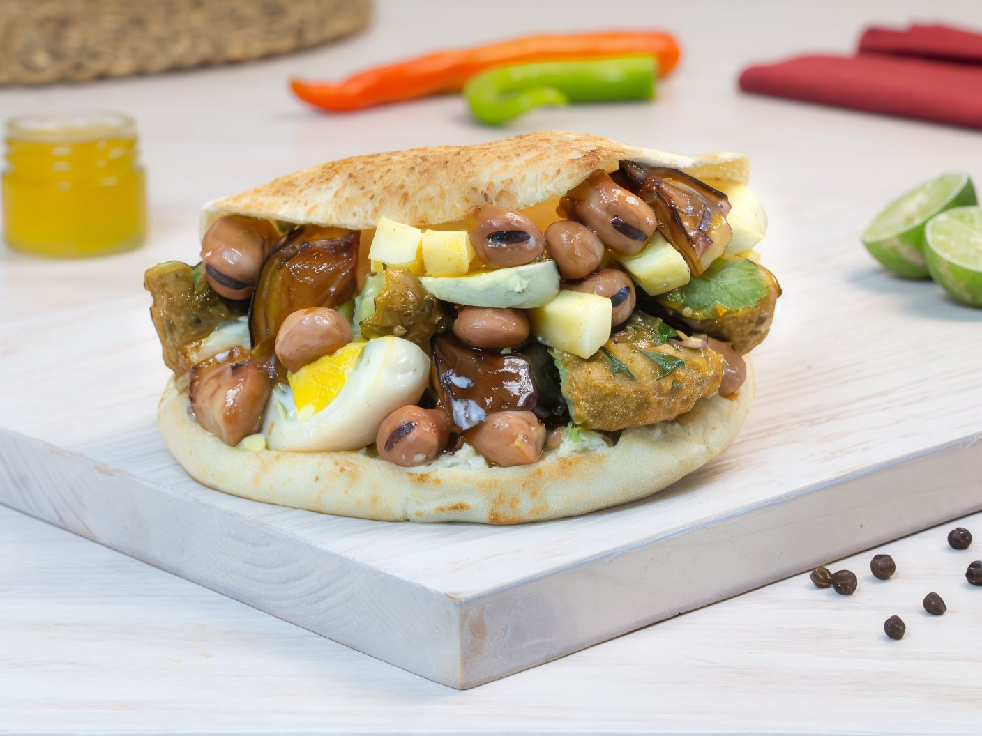 Dimyati Foul With Eggplant Sandwich