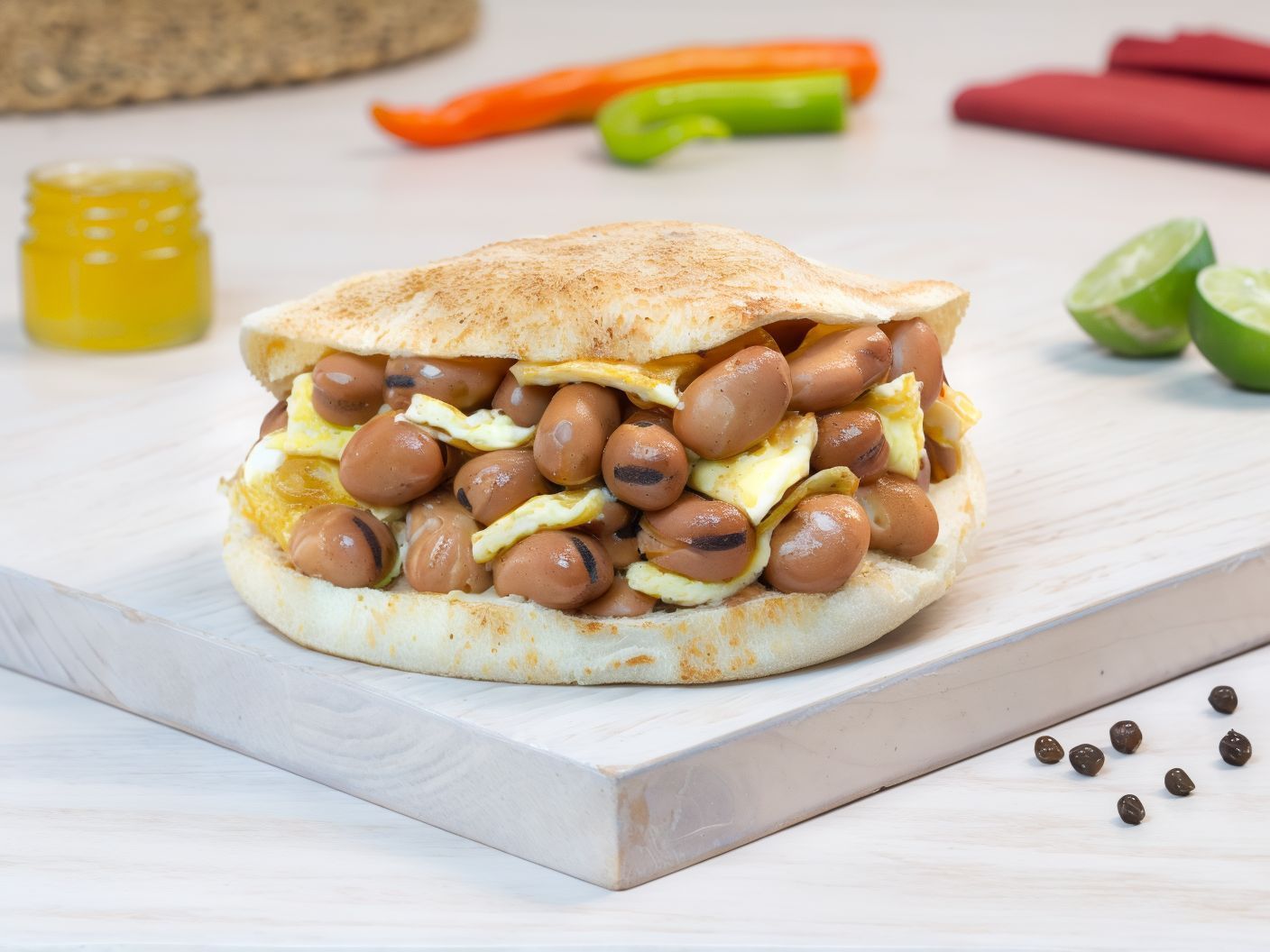 Foul Sandwich with Fried Eggs