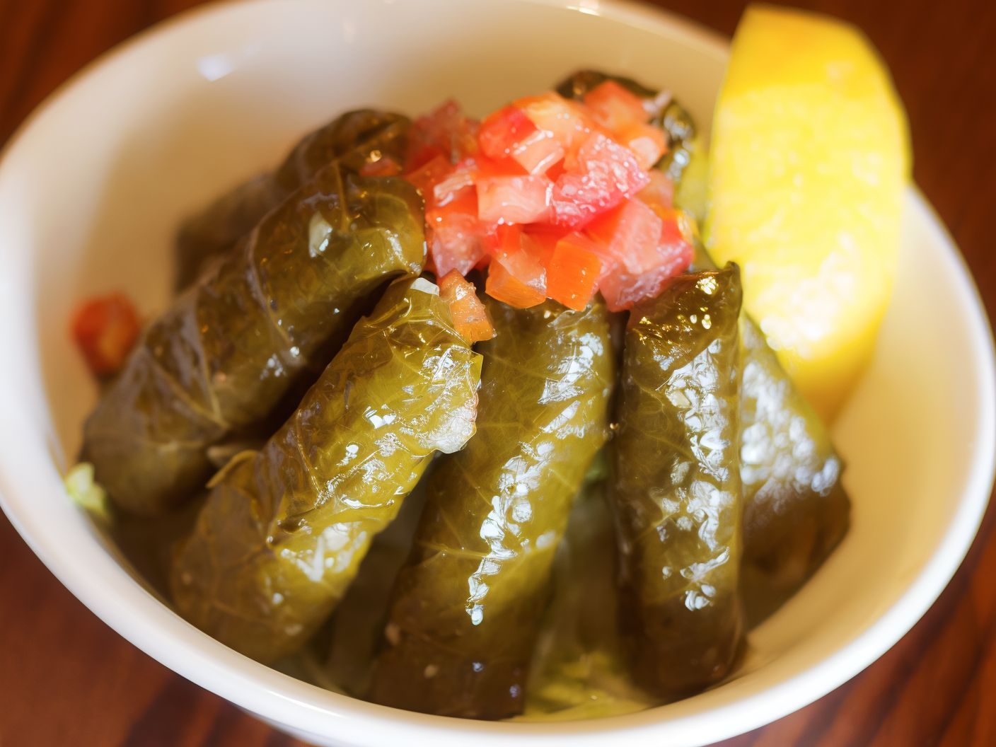 Grape Leaves with Olive Oil and Lemon Juice