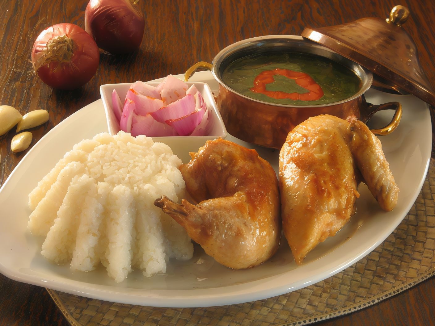 Chicken with Molokhia Dish
