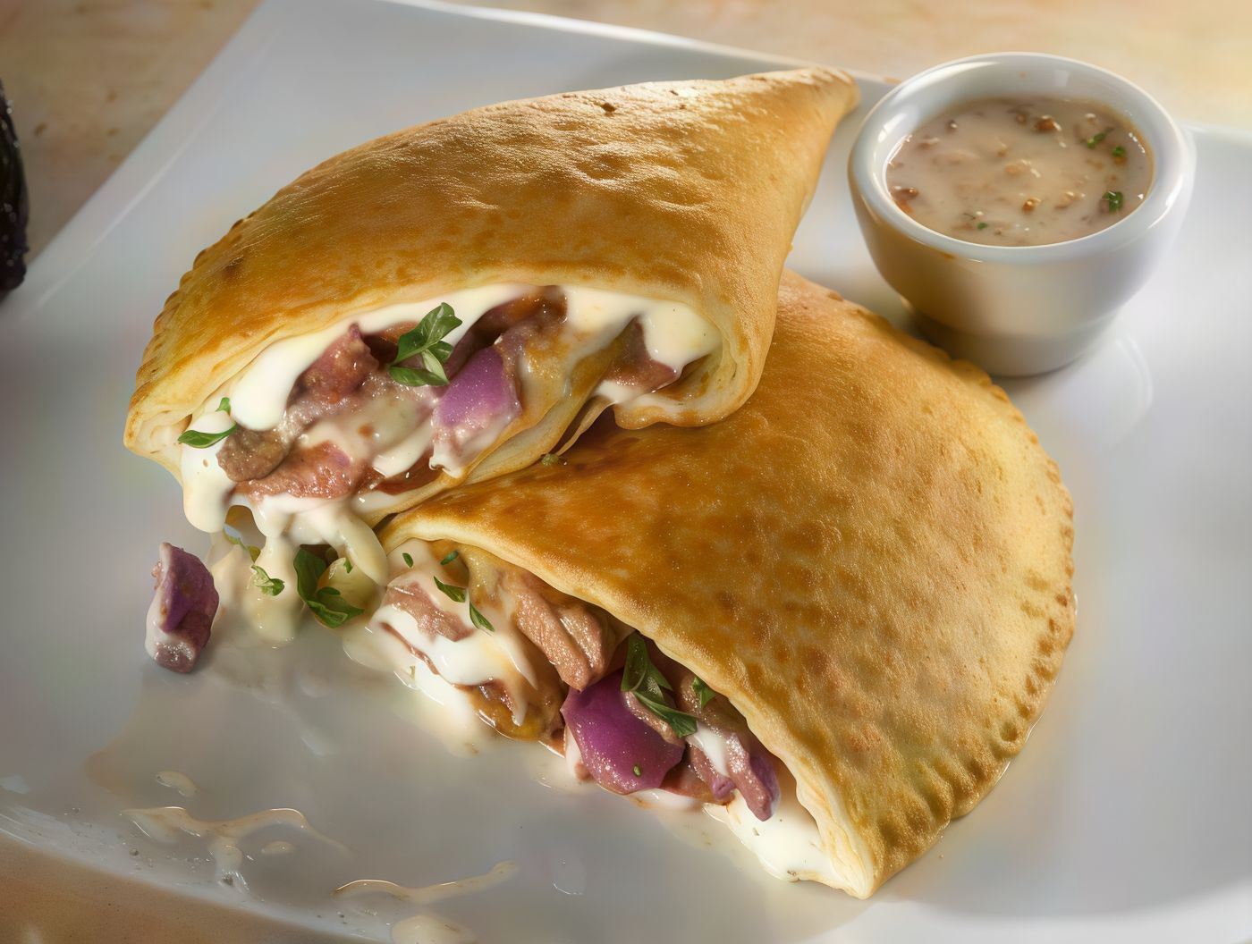 Paprika Calzone with Spicy Meats
