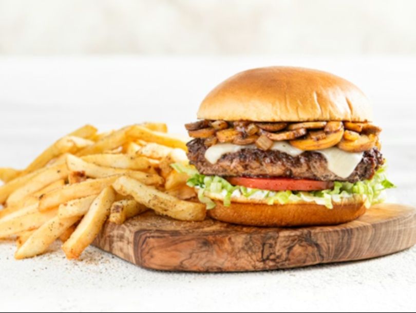 Classic Swiss Mushroom Burger