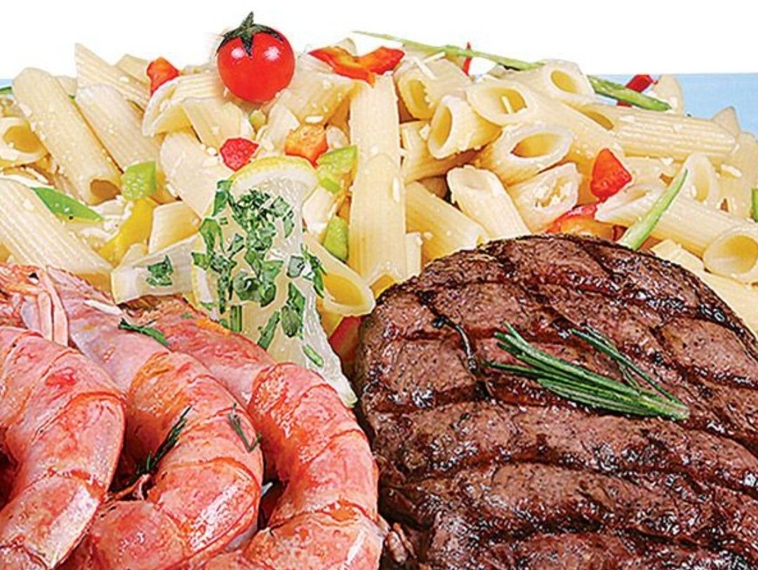 Grilled Beef and Shrimp Plate