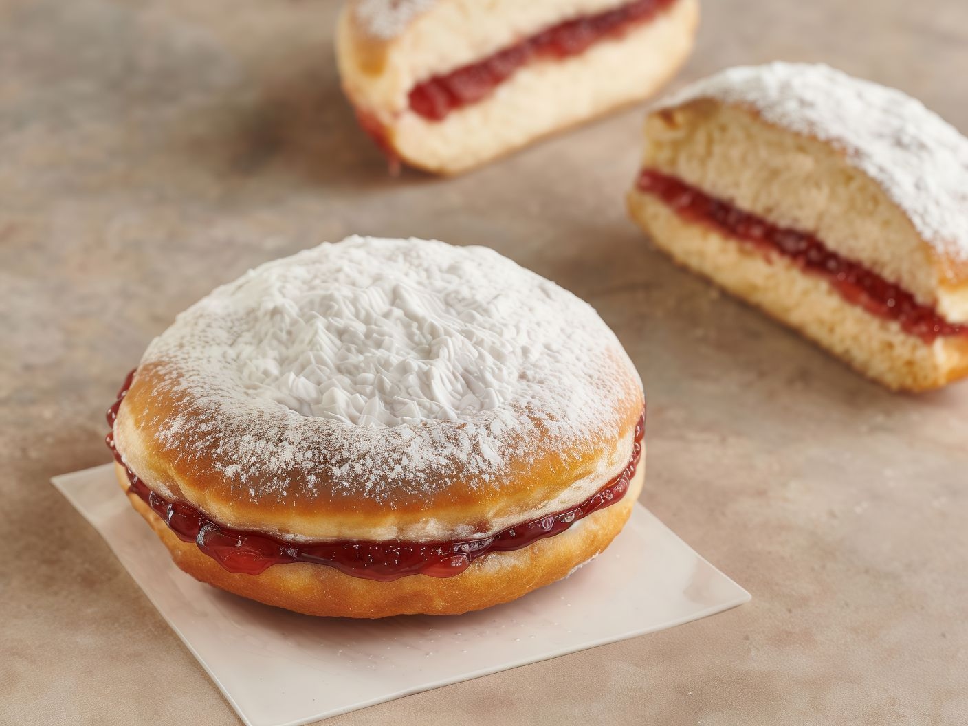 Doughnut With Sugar And Jam