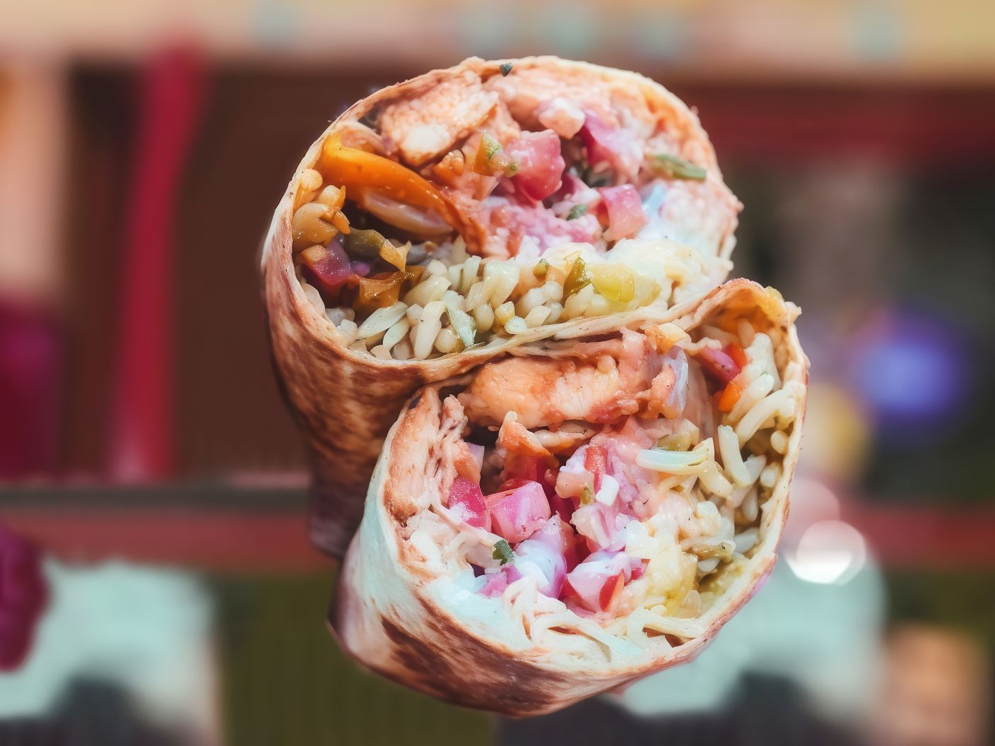 Tinga Chicken Fajita Slices Burrito