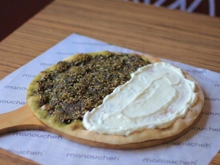 Za'atar and Labneh Manousheh