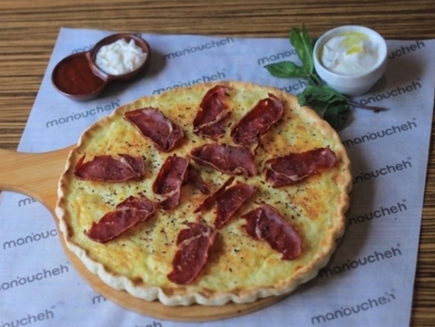 Manousheh eggs with cheese and pastrami