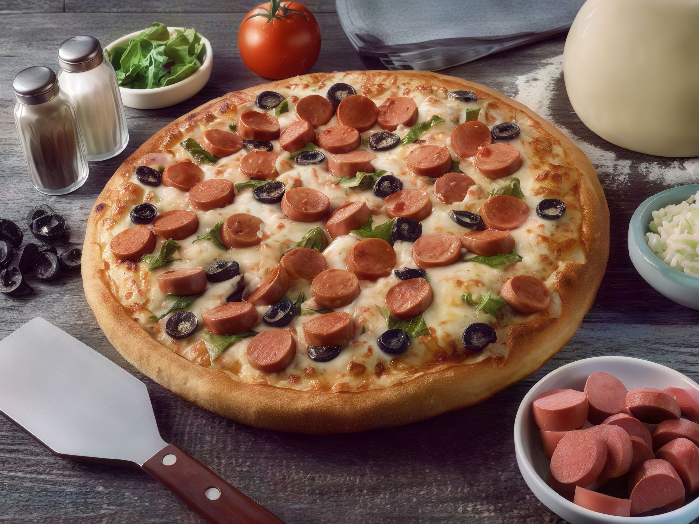 Kiri sausage pizza