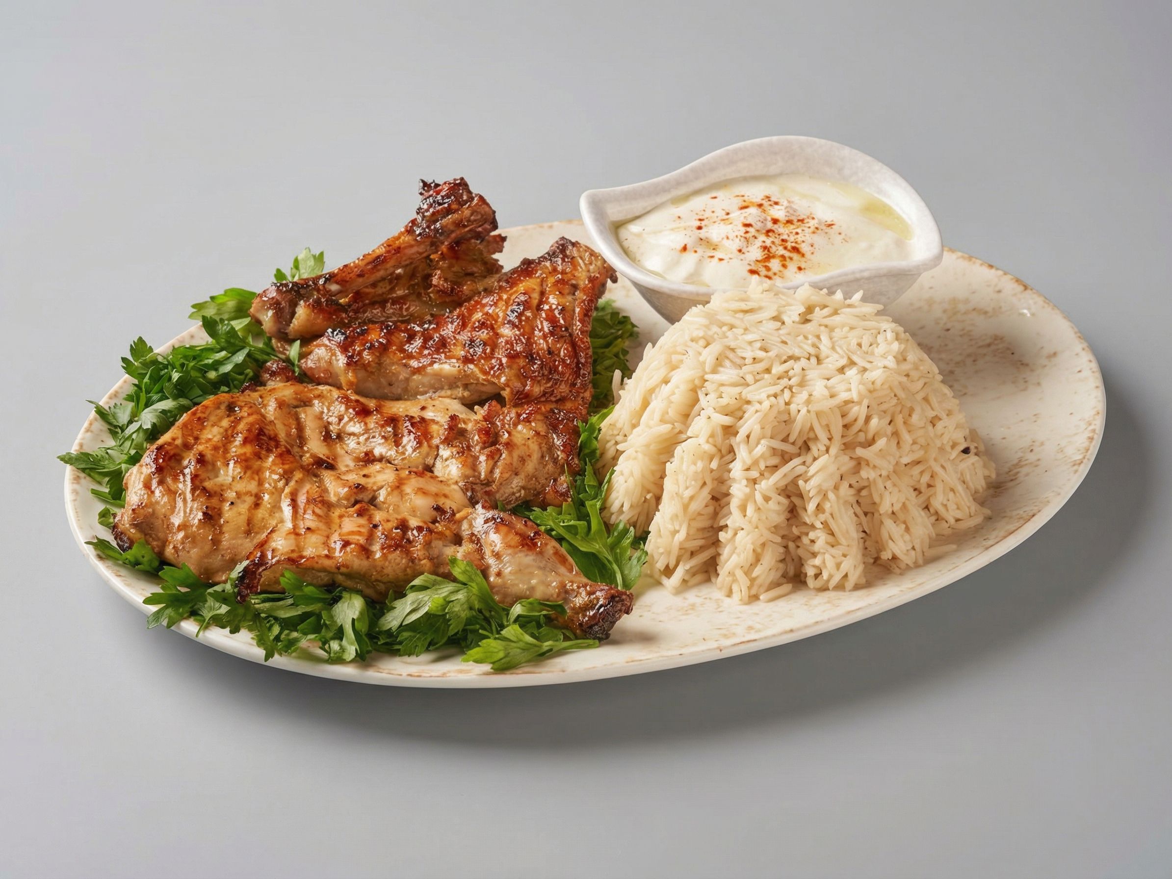 Quarter chicken meal with rice