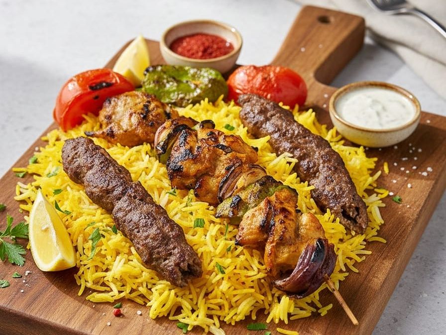 Kofta, Shish Tawook and Rice Meal