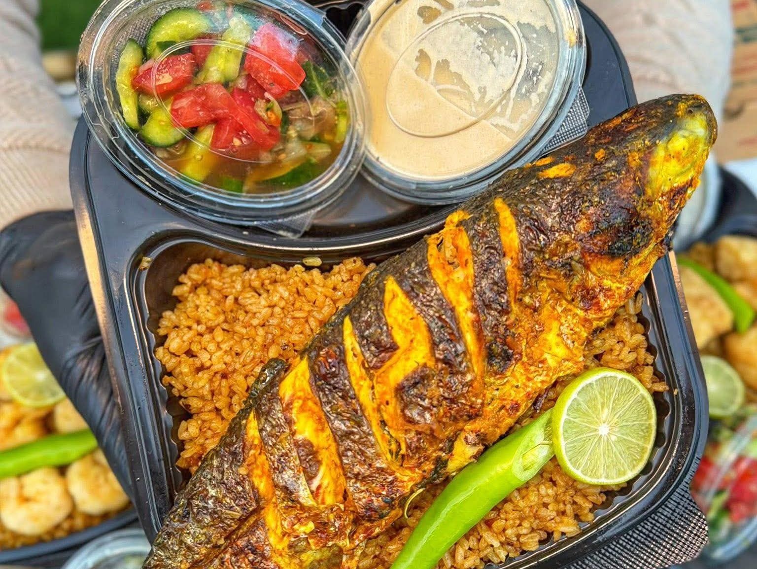 Mullet fish and Sayadia rice