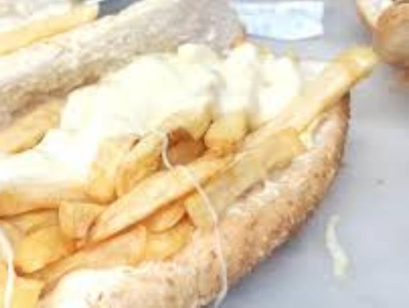 French Fries With Mozzarella Cheese Sandwich