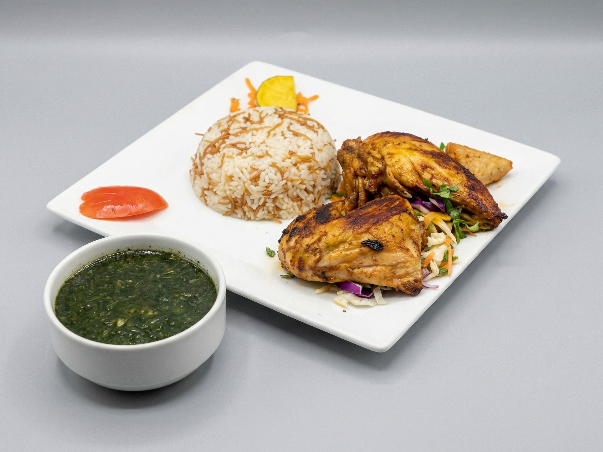 Molokhia with Chicken Half
