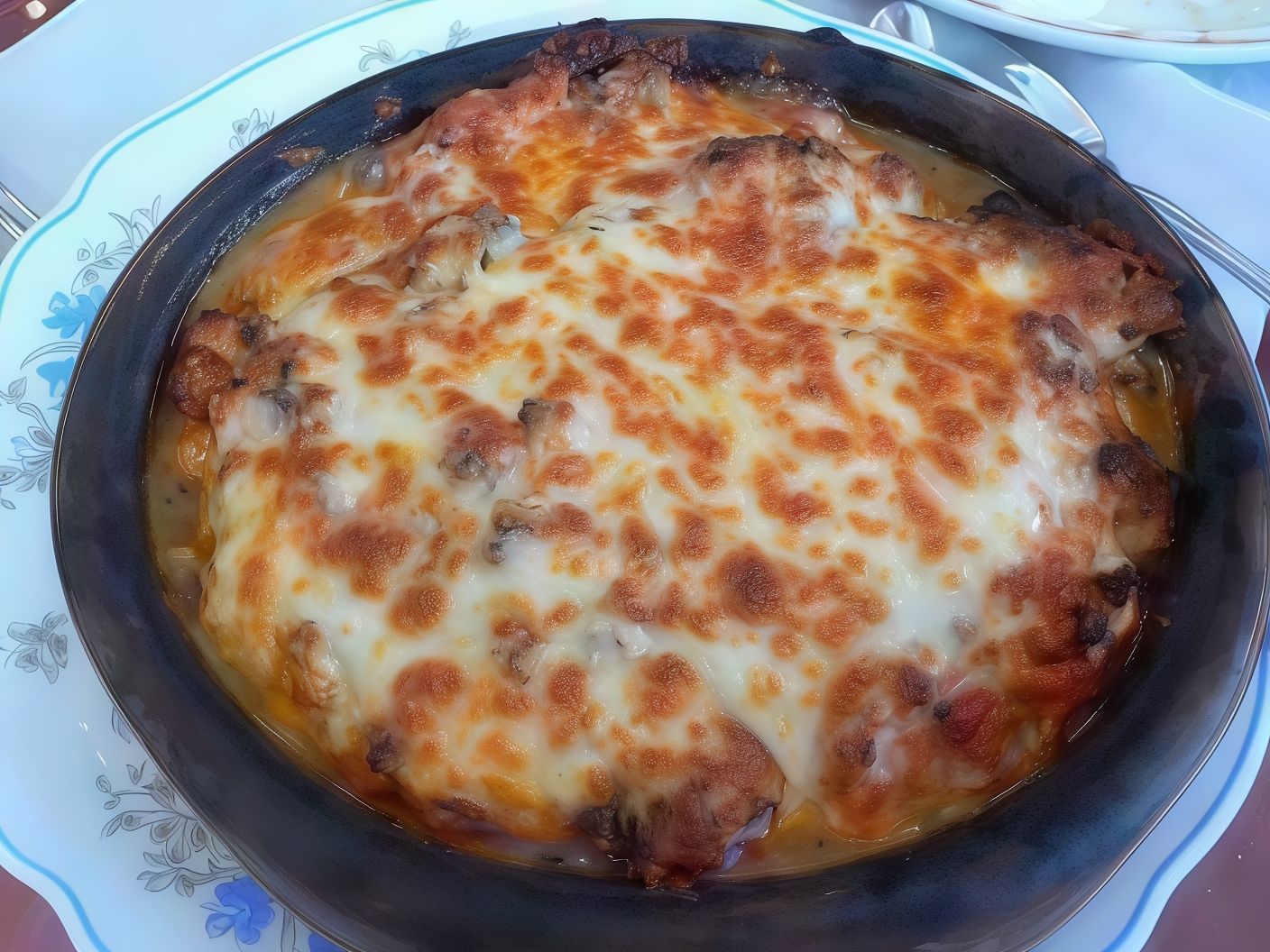 Meat With Mozzarella Cheese Casserole