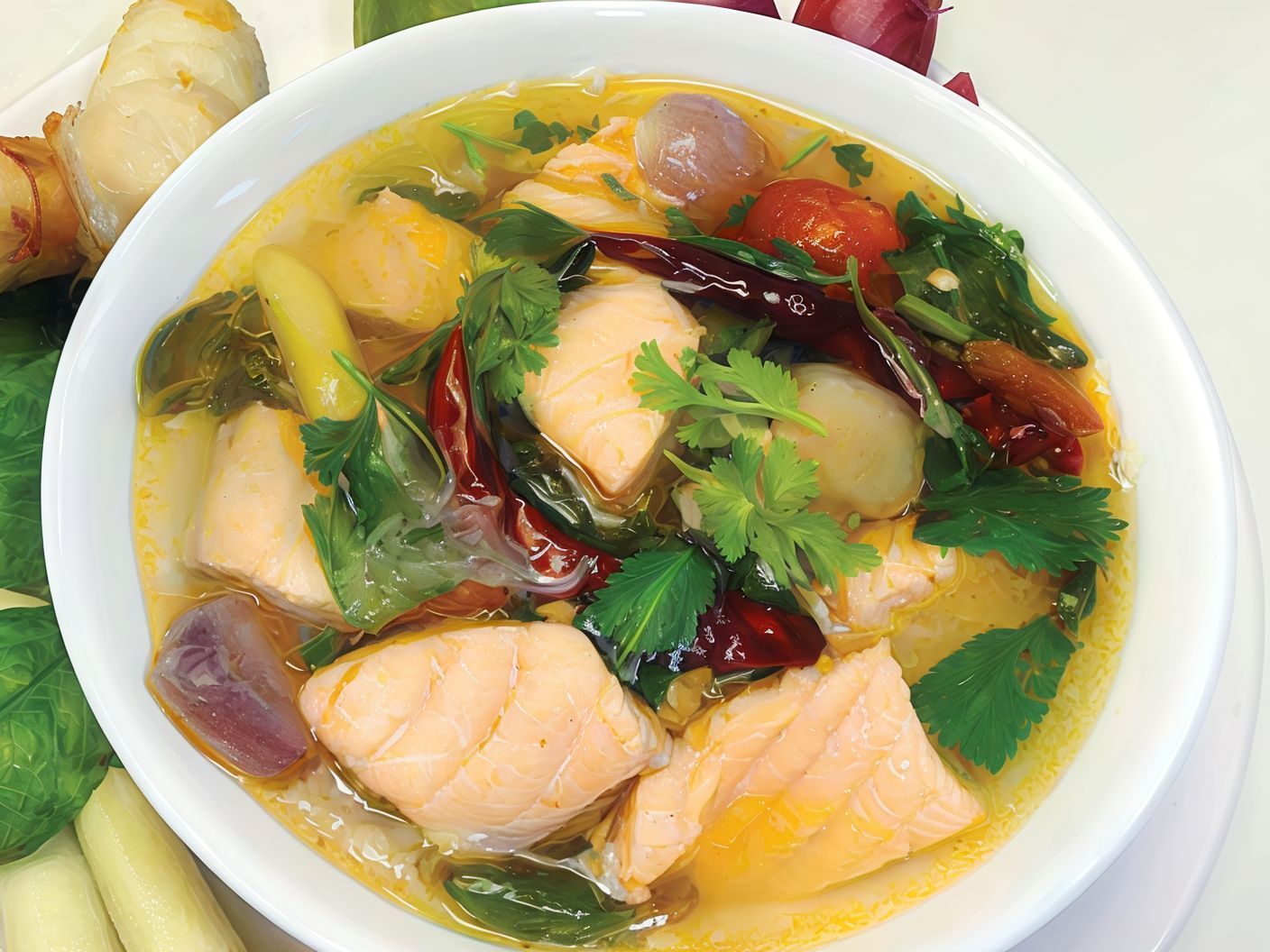 39. Tom Yam Pla Salmon