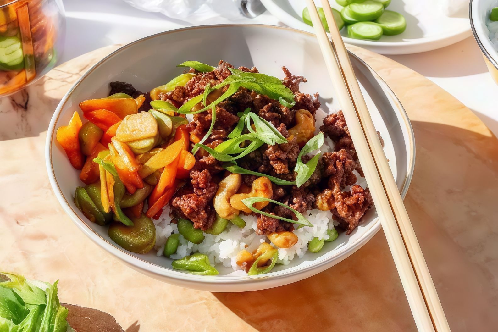 63. Kai -Pud-Ma-Muang-Him -Ma -Pan Beef