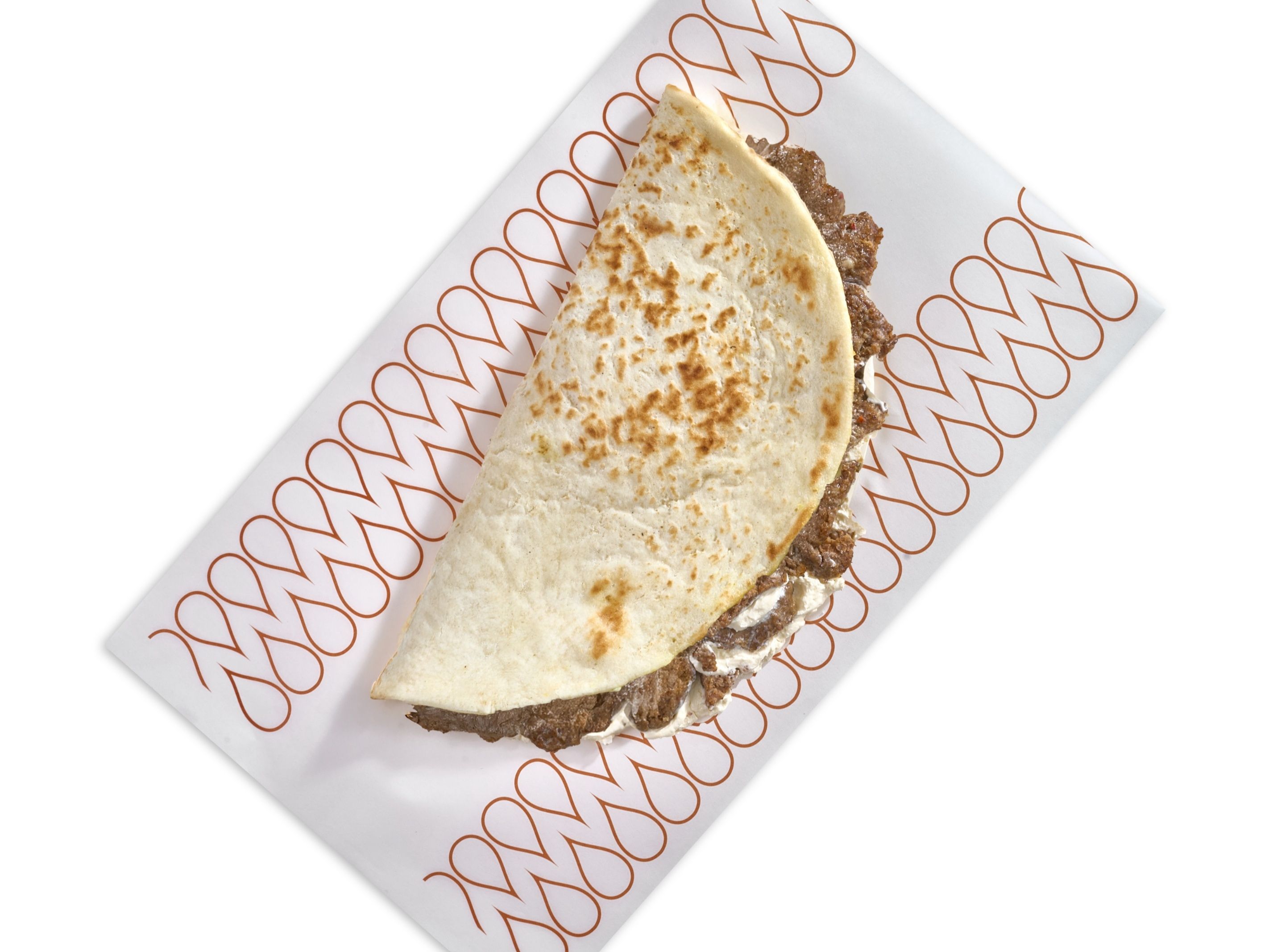 Sausage Man'ousheh with Kiri Cheese