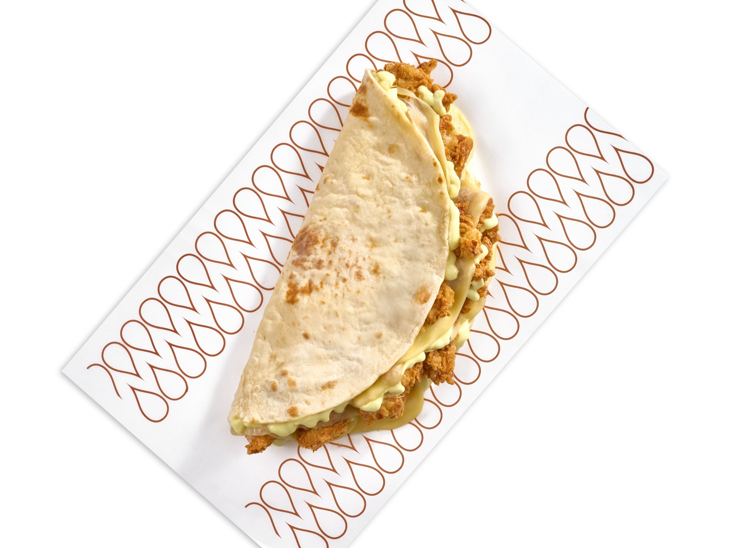 Crispy Chicken Manousheh with Cheese