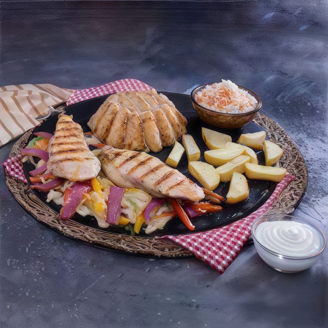 Large Grilled Chicken Breasts Meal