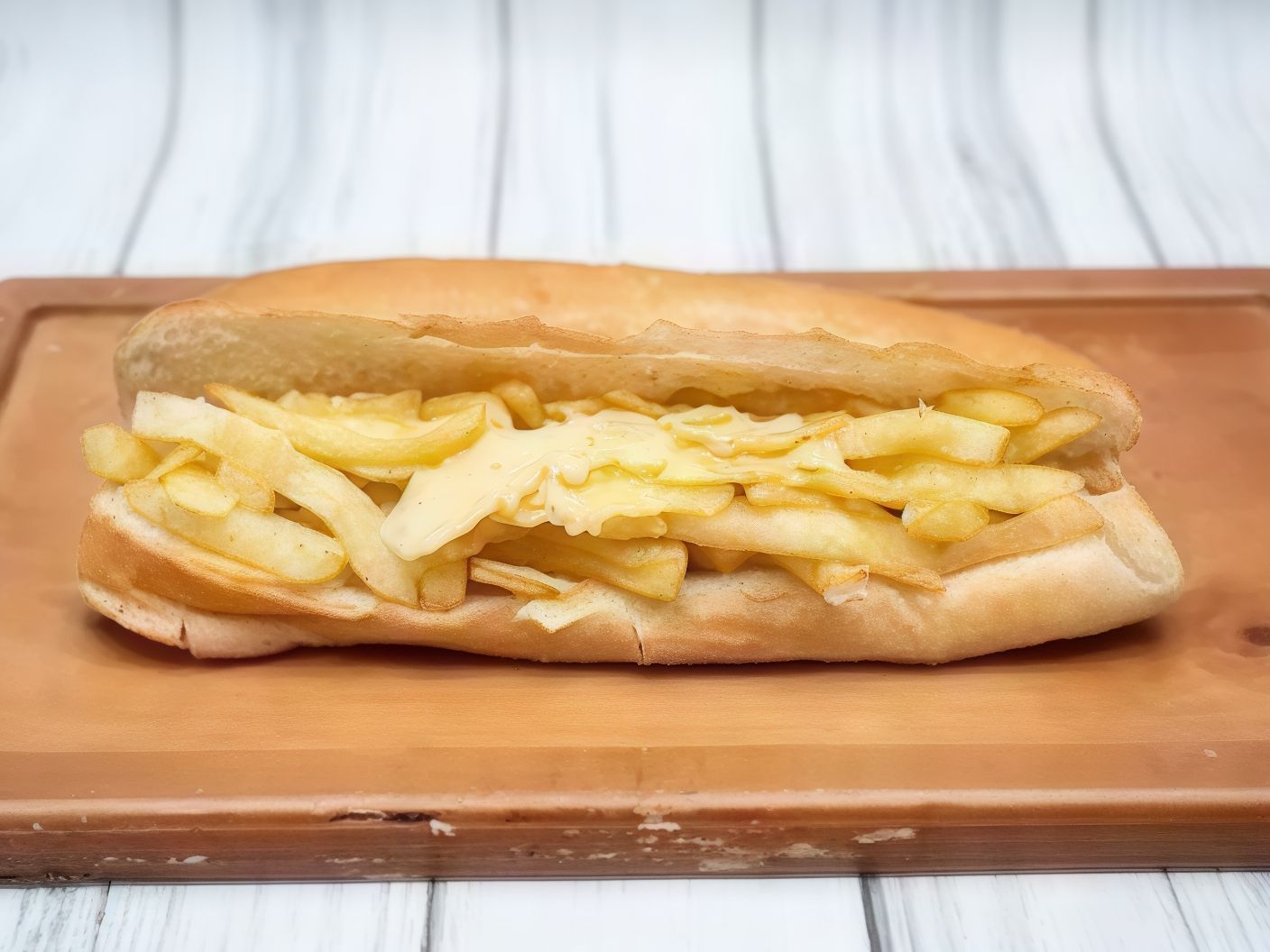 Vino sandwich with potatoes and Rumi cheese