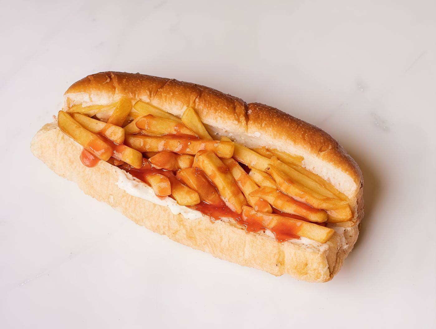 French fries with ketchup