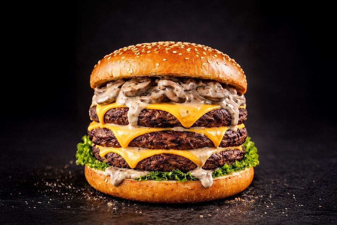 Mushroom Sauce Triple Burger
