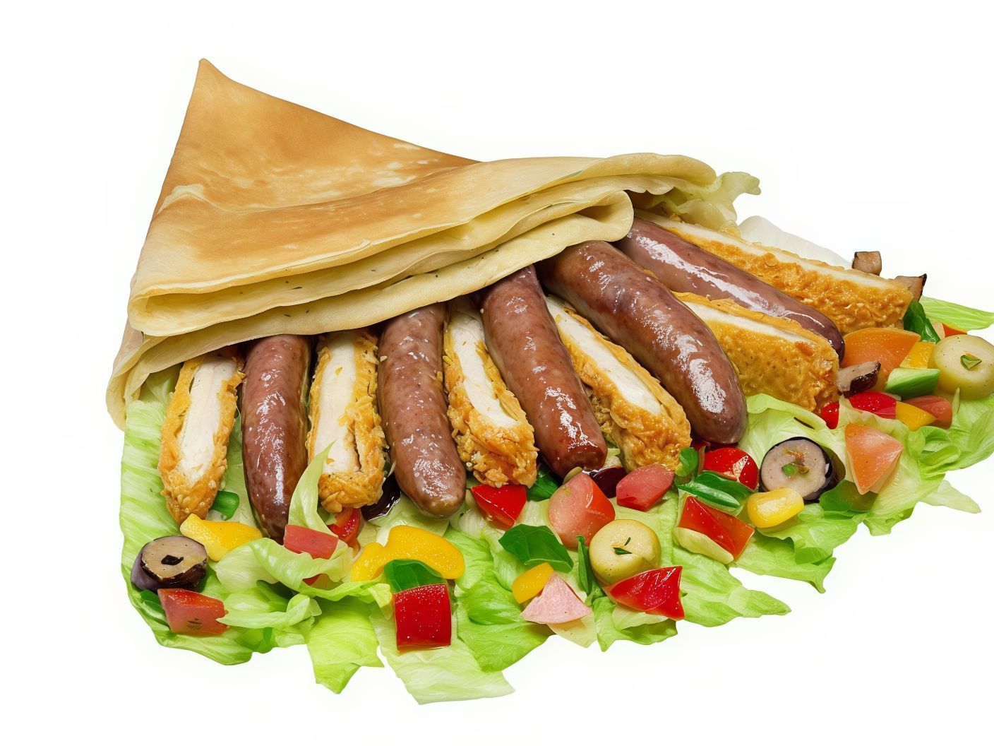 Chicken Pane Crepe With Sausage