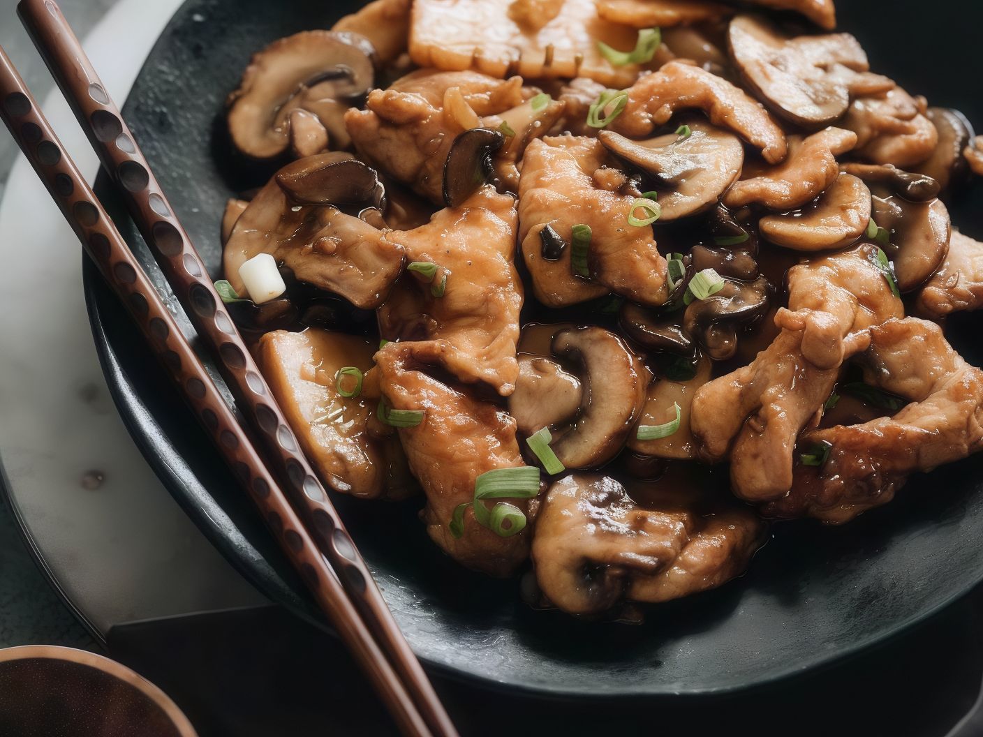 Cx2- Fried Chicken with Black Mushroom and Oyster Sauce