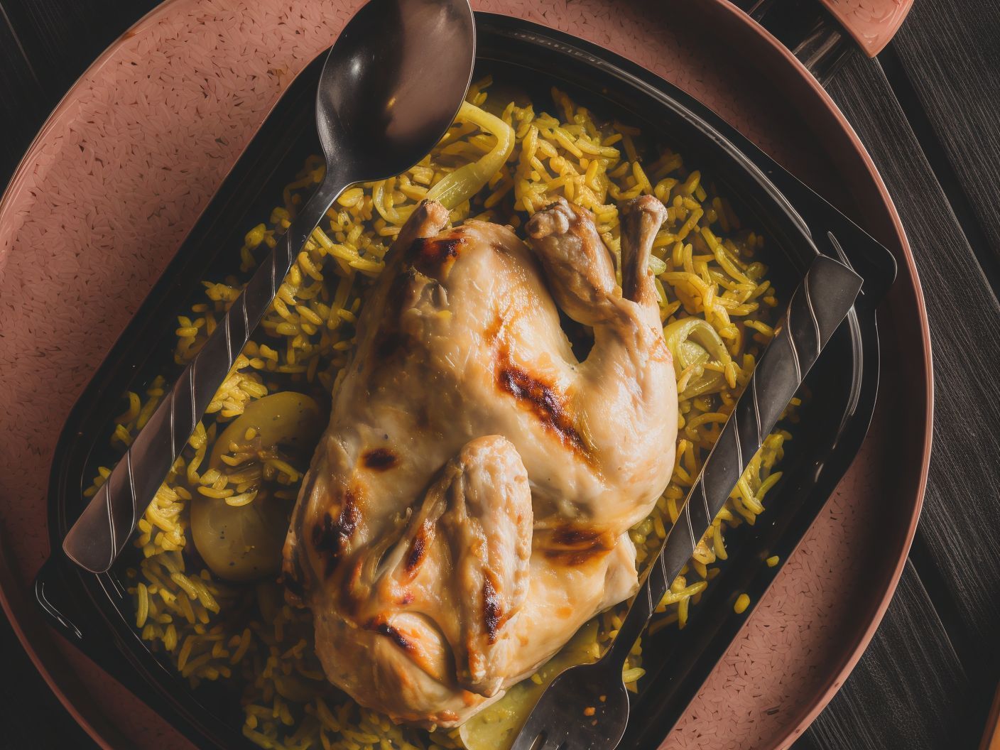 Half Chicken With Maklouba Rice
