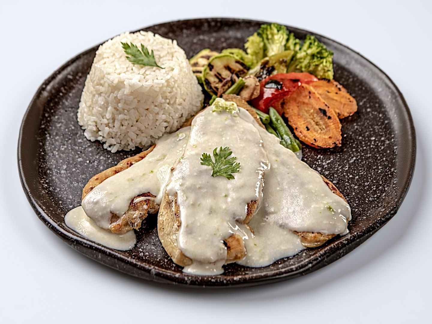 Chicken With Mushroom Sauce Platter