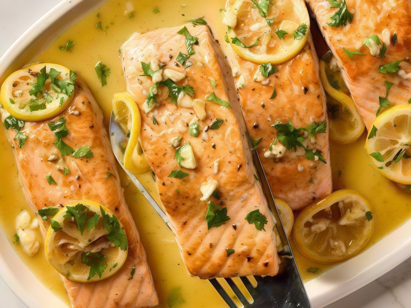 SALMON FILLET LEMON SAUCE